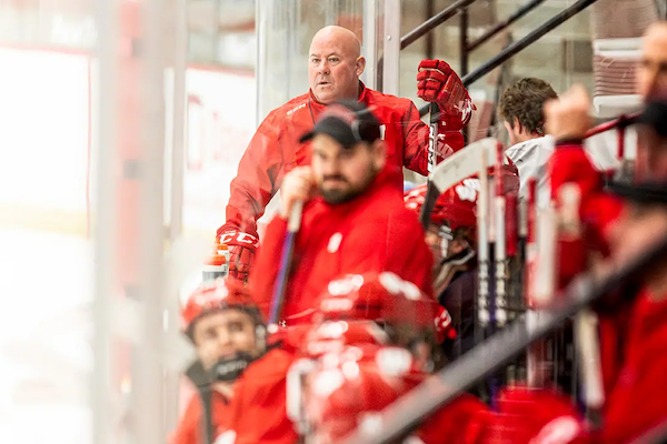 Mike Hastings on the hockey sideline