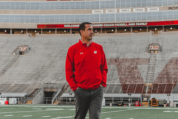 Luke Fickell in Camp Randall Stadium